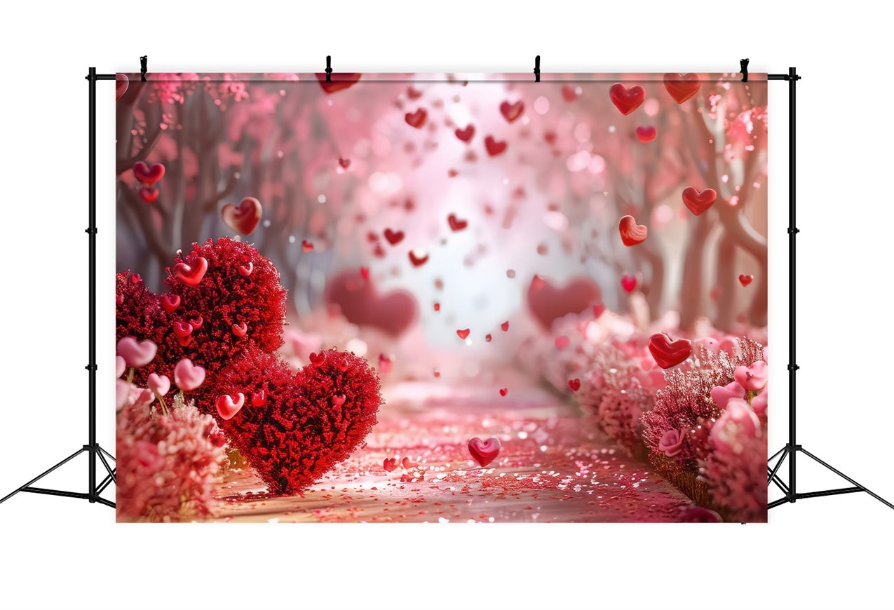 Valentine's Day Backdrop Ideas Hearts Petals Pathway Backdrop BRP1-131