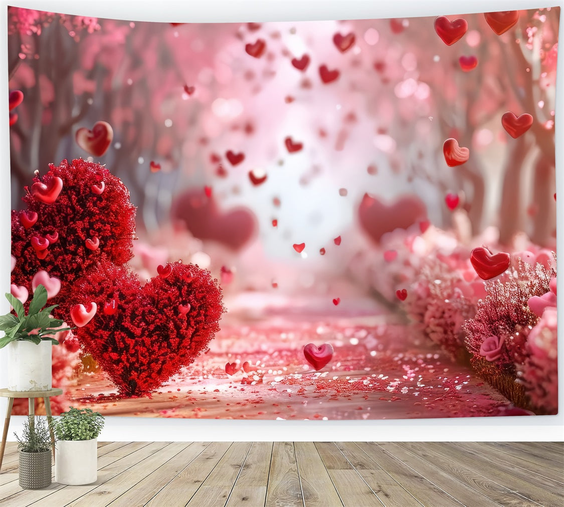 Valentine's Day Backdrop Ideas Hearts Petals Pathway Backdrop BRP1-131