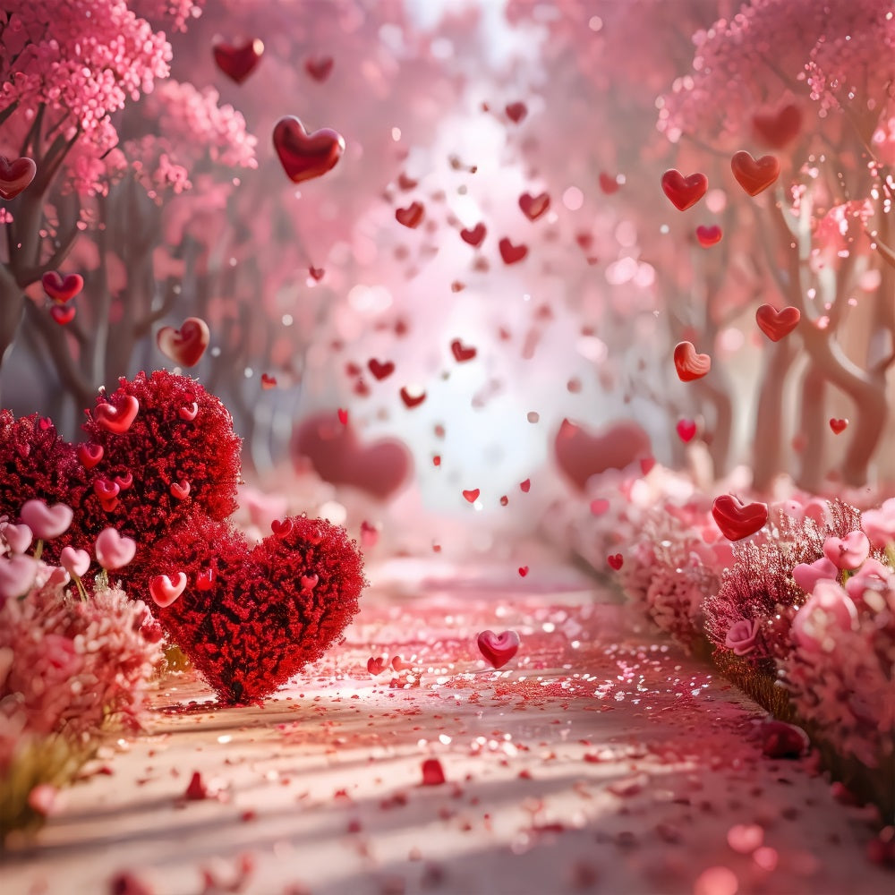 Valentine's Day Backdrop Ideas Hearts Petals Pathway Backdrop BRP1-131