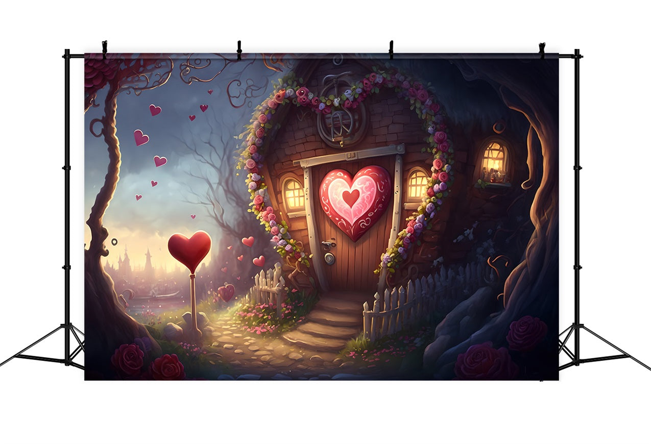 Photo Backdrops Valentine's Day Love Cottage Heart Floral Backdrop BRP1-138