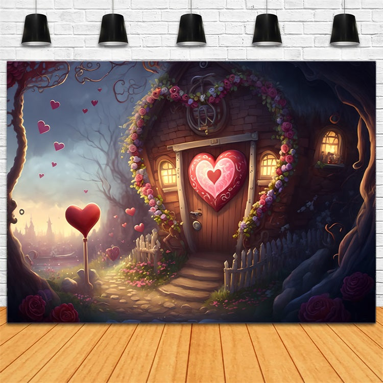 Photo Backdrops Valentine's Day Love Cottage Heart Floral Backdrop BRP1-138