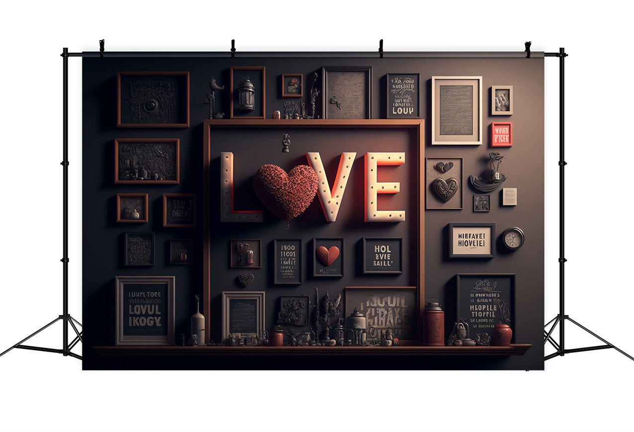 Valentine's Day Photo Backdrop Art Frame Love Backdrop BRP1-139