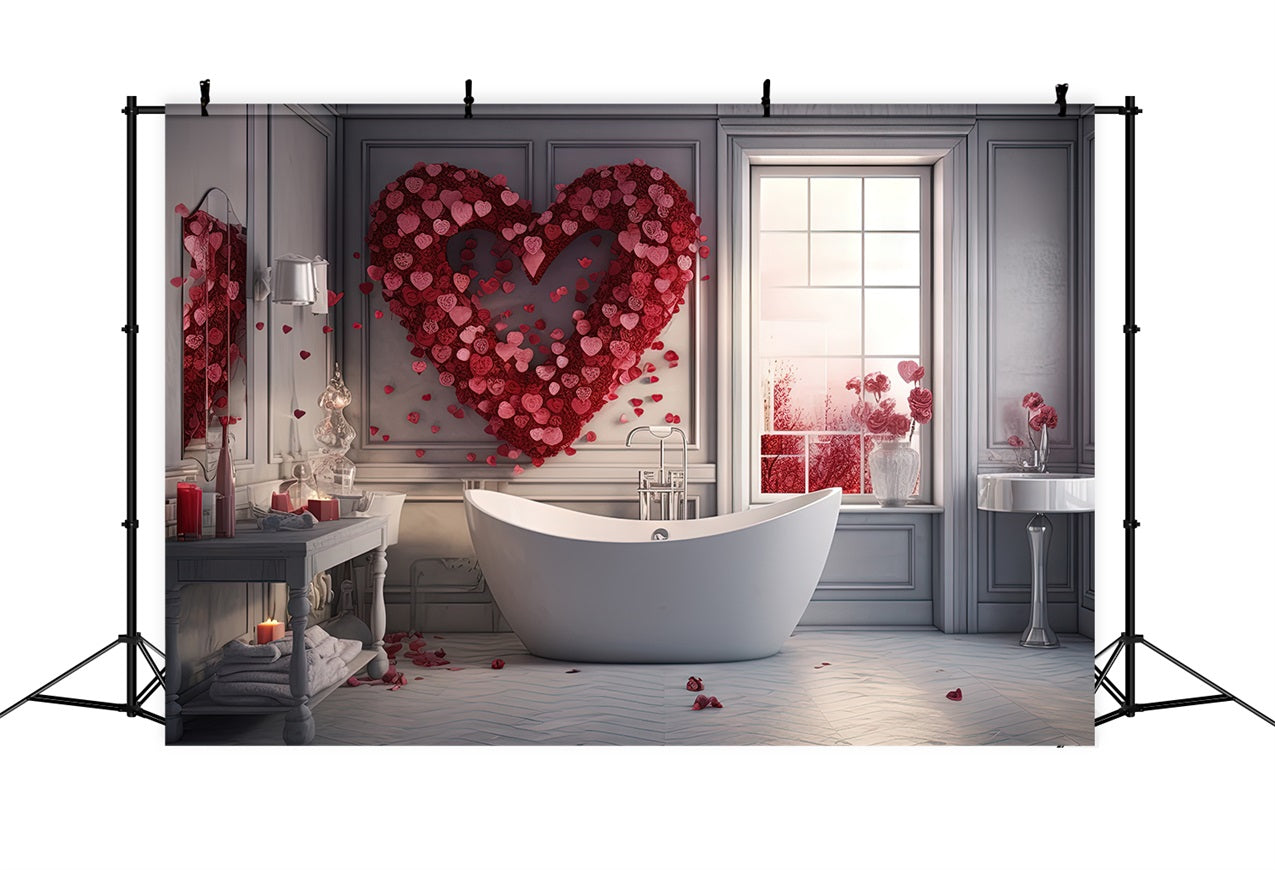 Backdrop For Valentine White Bathroom Love Petal Backdrop BRP1-146