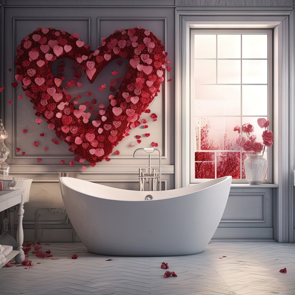 Backdrop For Valentine White Bathroom Love Petal Backdrop BRP1-146