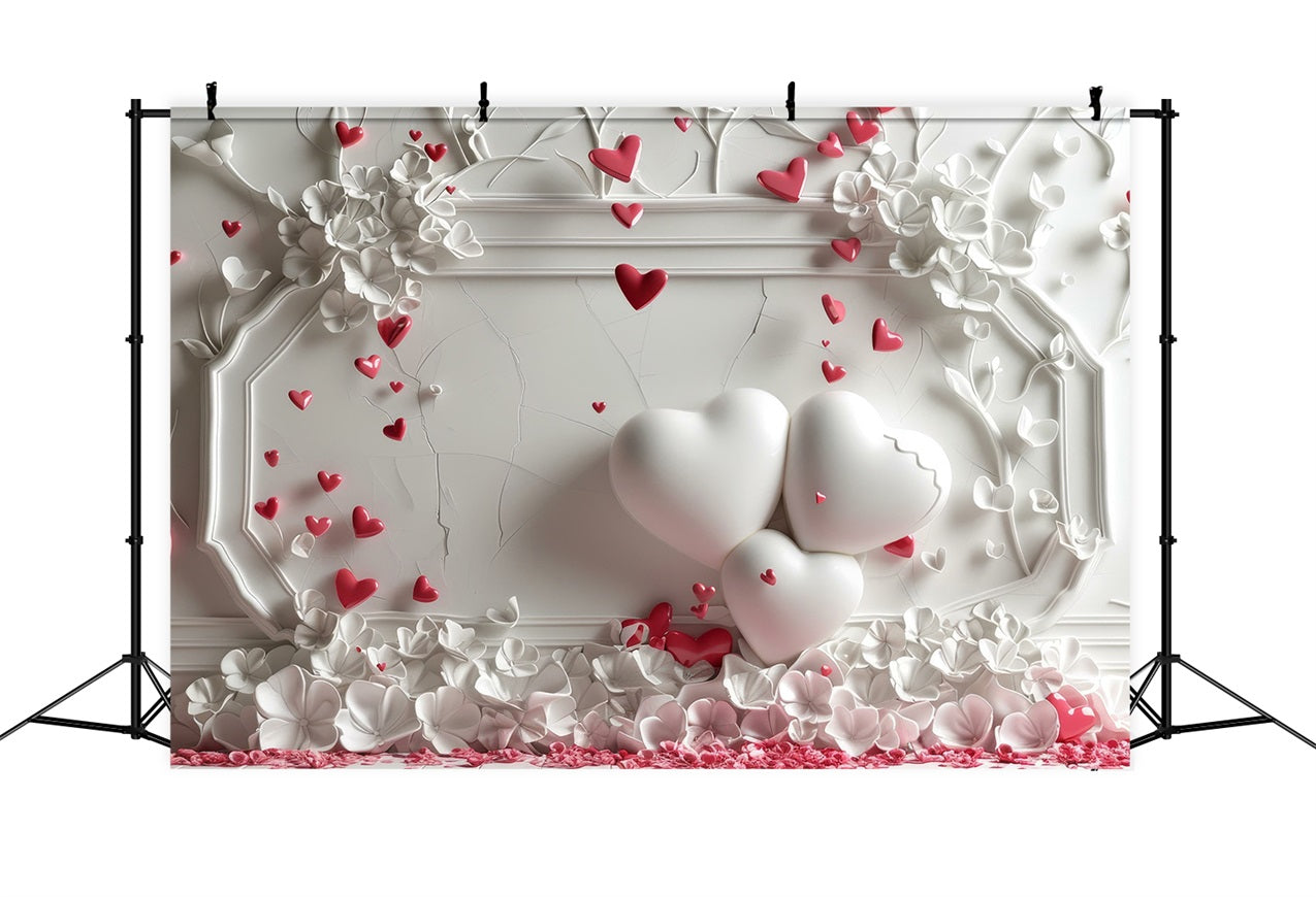 Backdrop Valentine's Day White Wall Heart Decor Backdrop BRP1-150