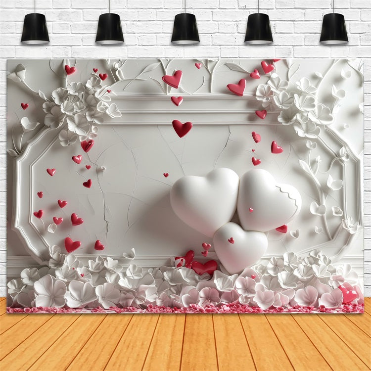 Backdrop Valentine's Day White Wall Heart Decor Backdrop BRP1-150