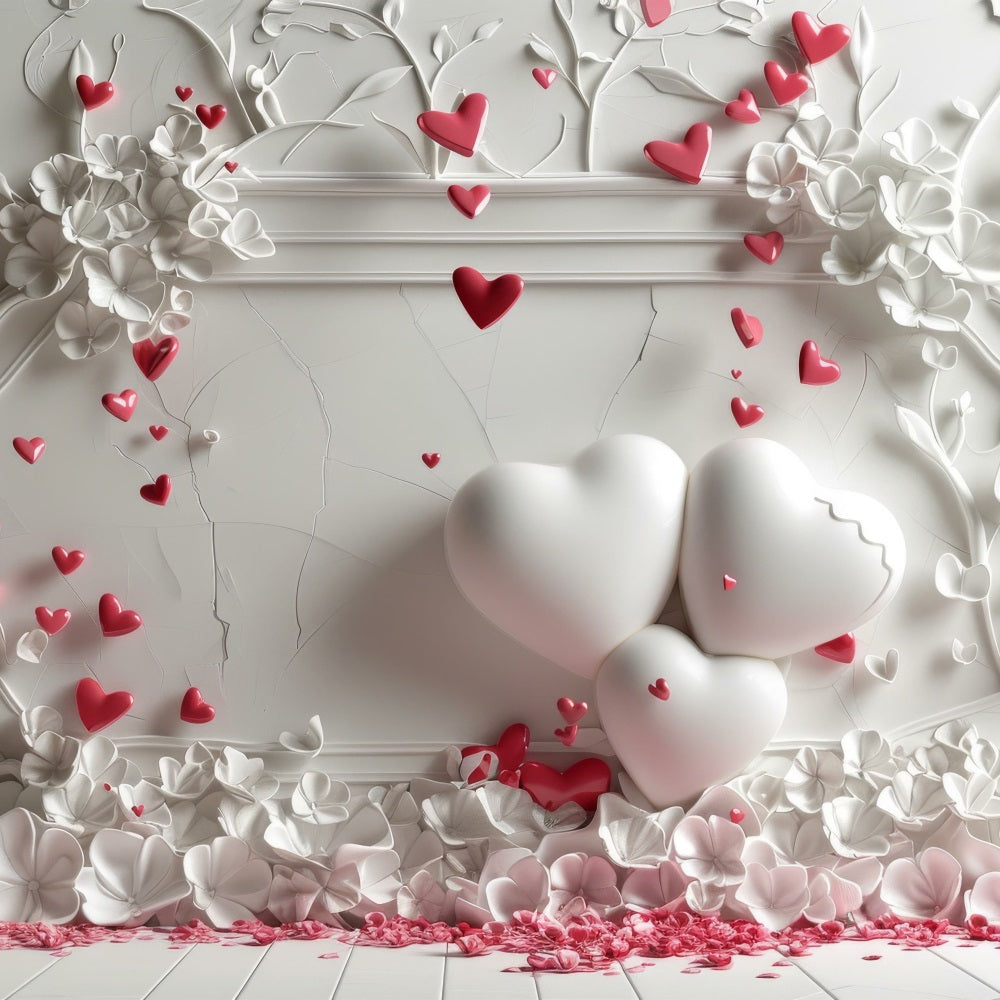 Backdrop Valentine's Day White Wall Heart Decor Backdrop BRP1-150