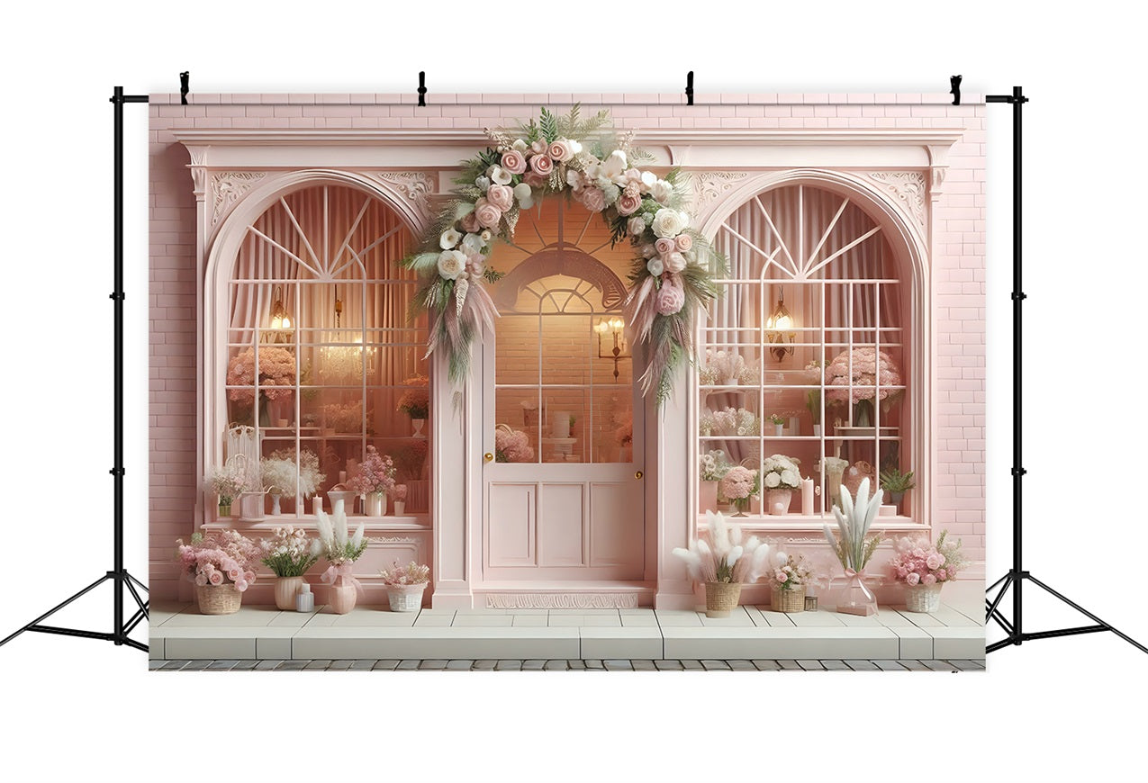 Valentine Photo Shoot Backdrop Flower Shop Window Backdrop BRP1-151