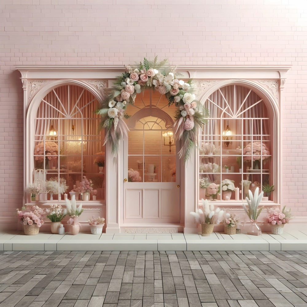 Valentine Photo Shoot Backdrop Flower Shop Window Backdrop BRP1-151