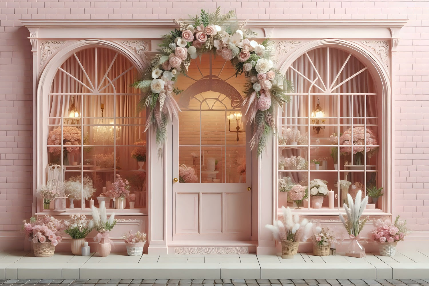 Valentine Photo Shoot Backdrop Flower Shop Window Backdrop BRP1-151