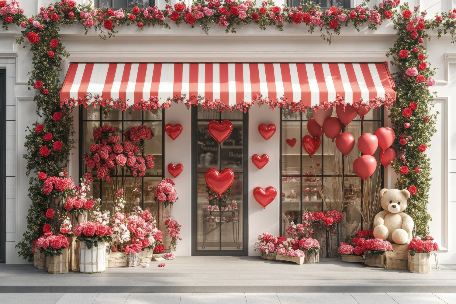 Valentine's Backdrop Rose Ivy Window Display Backdrop BRP1-166