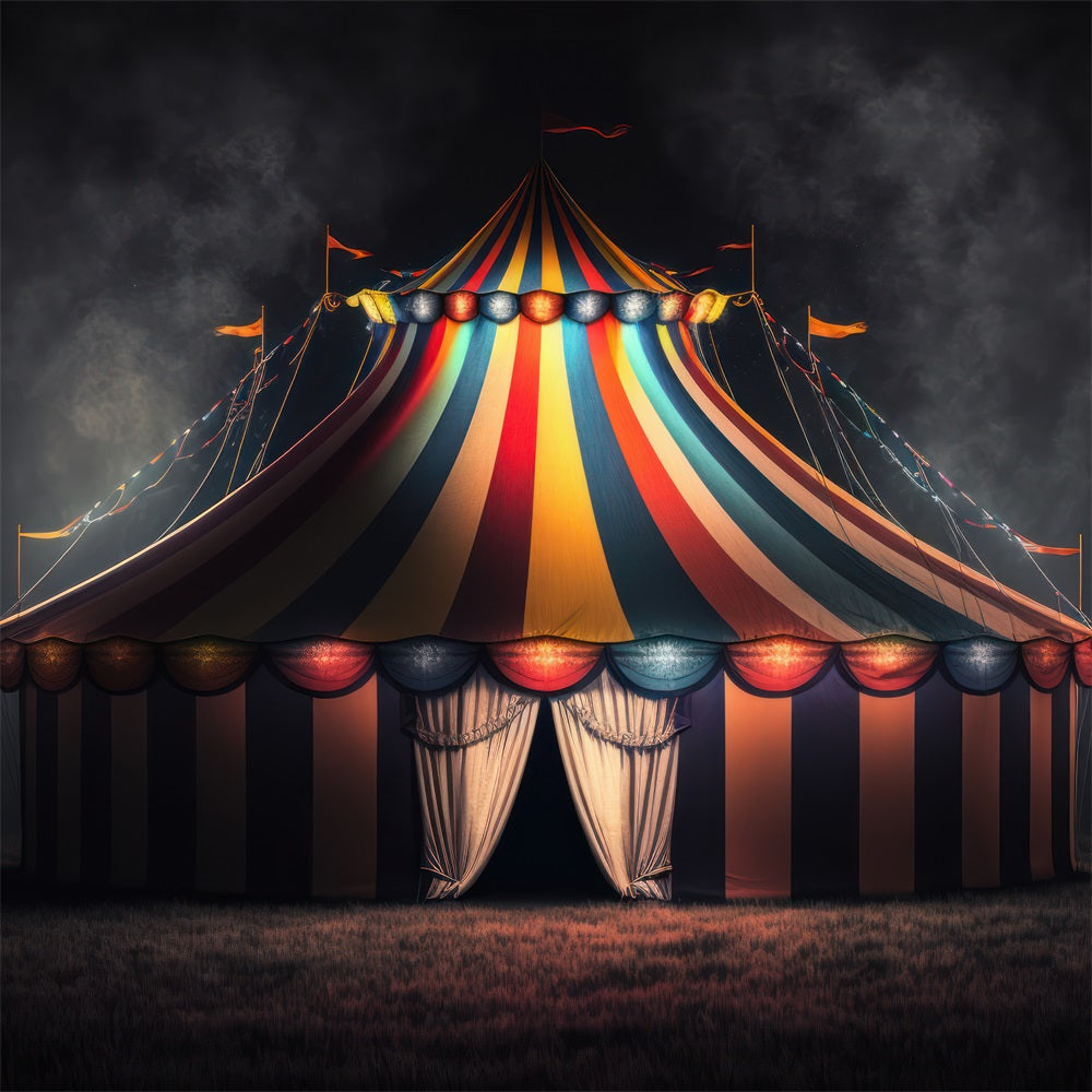 Circus Backdrop Photography Enchanting Nighttime Tent Backdrop BRP1-172