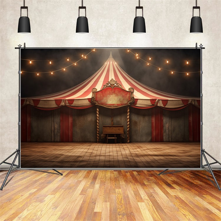 Circus Theme Backdrop Red White Tent Backdrop BRP1-173