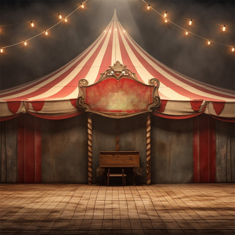 Circus Theme Backdrop Red White Tent Backdrop BRP1-173