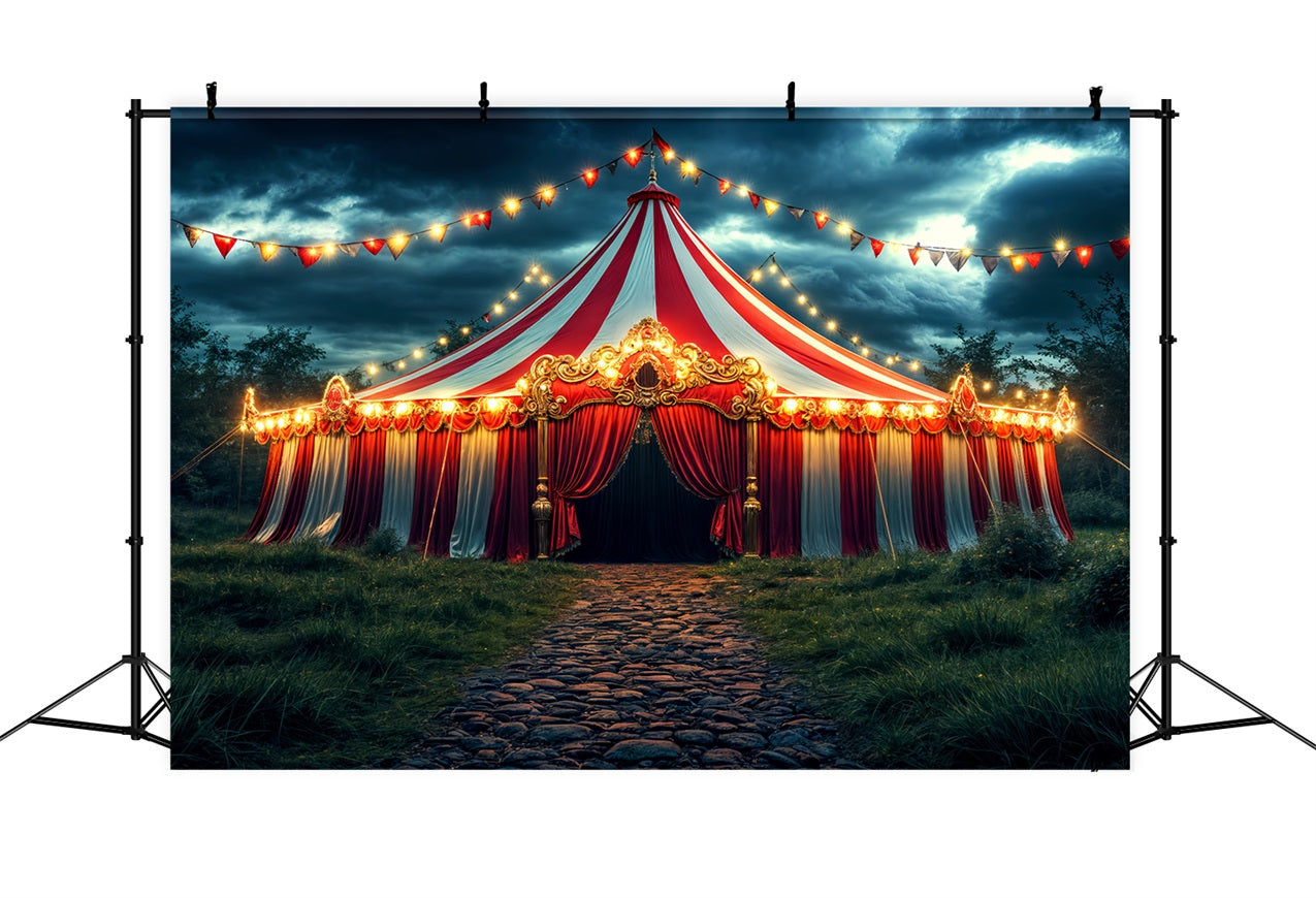 Circus Themed Photo Backdrop Carnival Tent Night Backdrop BRP1-181