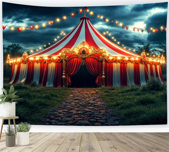 Circus Themed Photo Backdrop Carnival Tent Night Backdrop BRP1-181