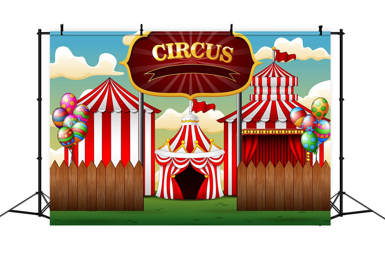 Carnival Circus Backdrop Wooden Fence Tent Photography Backdrop BRP1-189