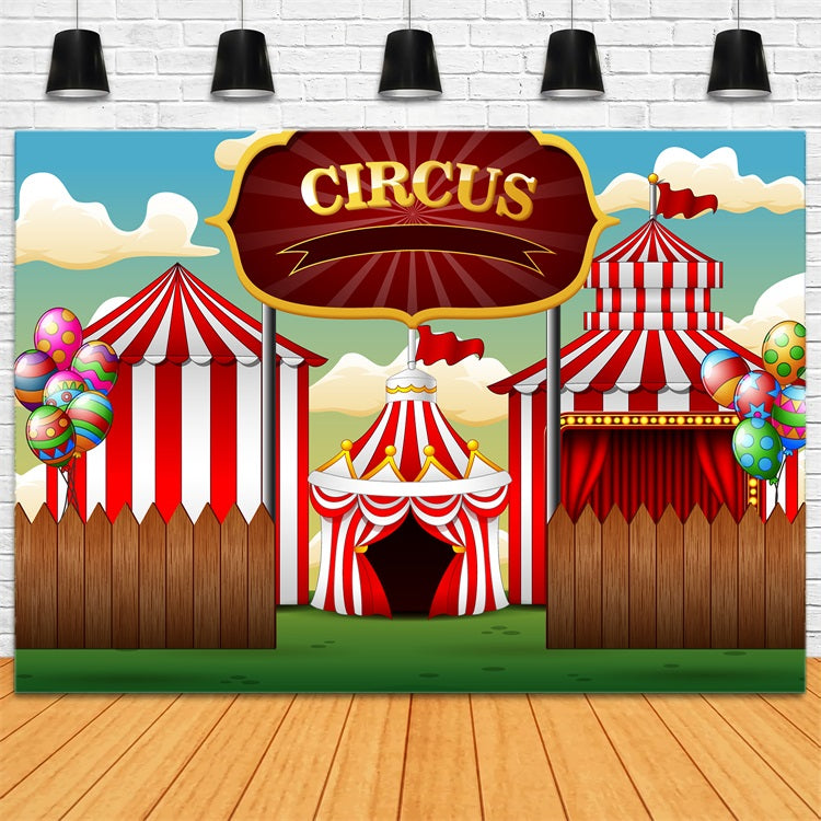 Carnival Circus Backdrop Wooden Fence Tent Photography Backdrop BRP1-189