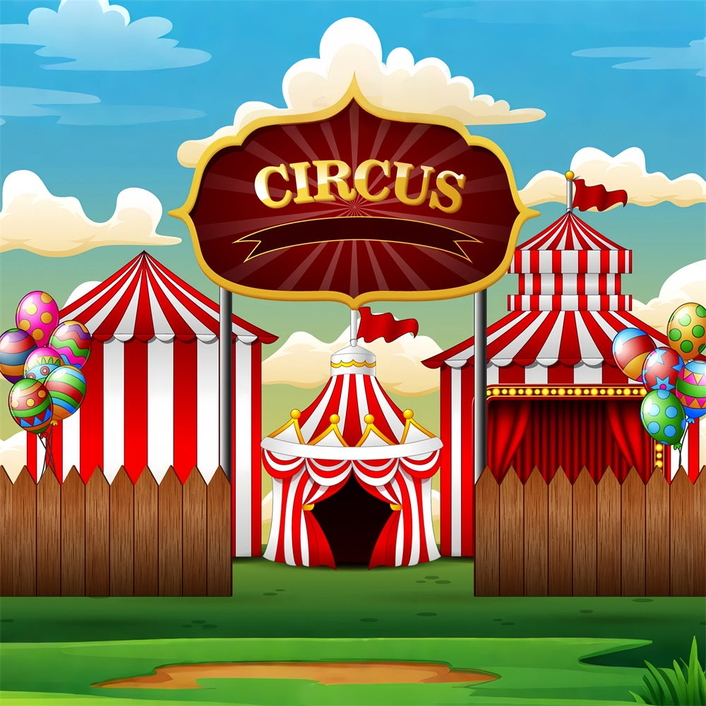 Carnival Circus Backdrop Wooden Fence Tent Photography Backdrop BRP1-189