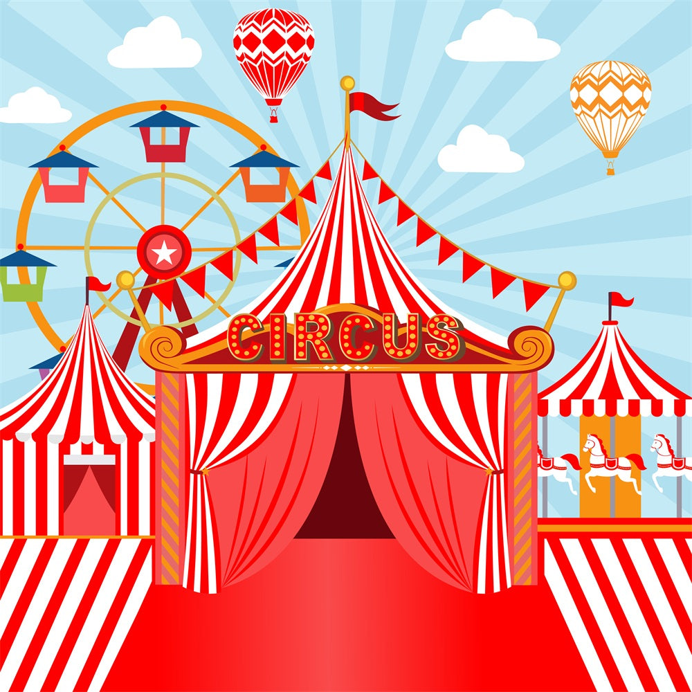 Carnival Backdrop Ferris Wheel Red Tent Classic Backdrop BRP1-192