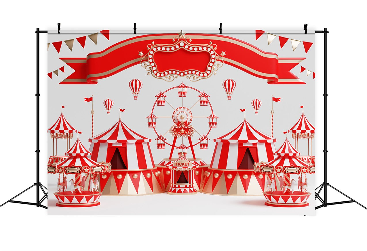 Carnival Photography Backdrop Red Tents Design Backdrop BRP1-193