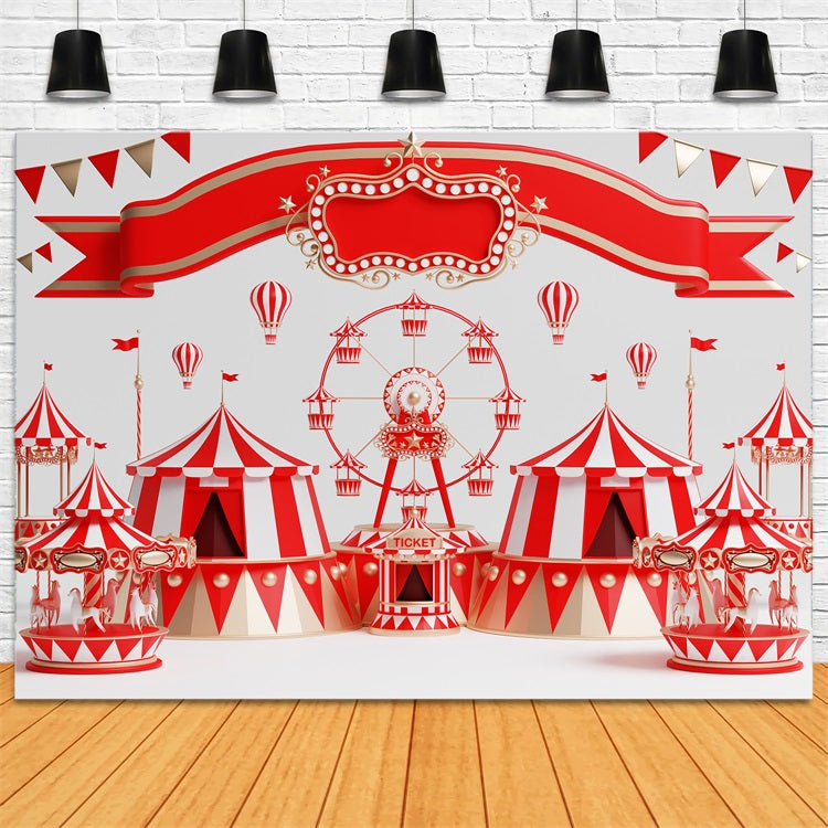 Carnival Photography Backdrop Red Tents Design Backdrop BRP1-193