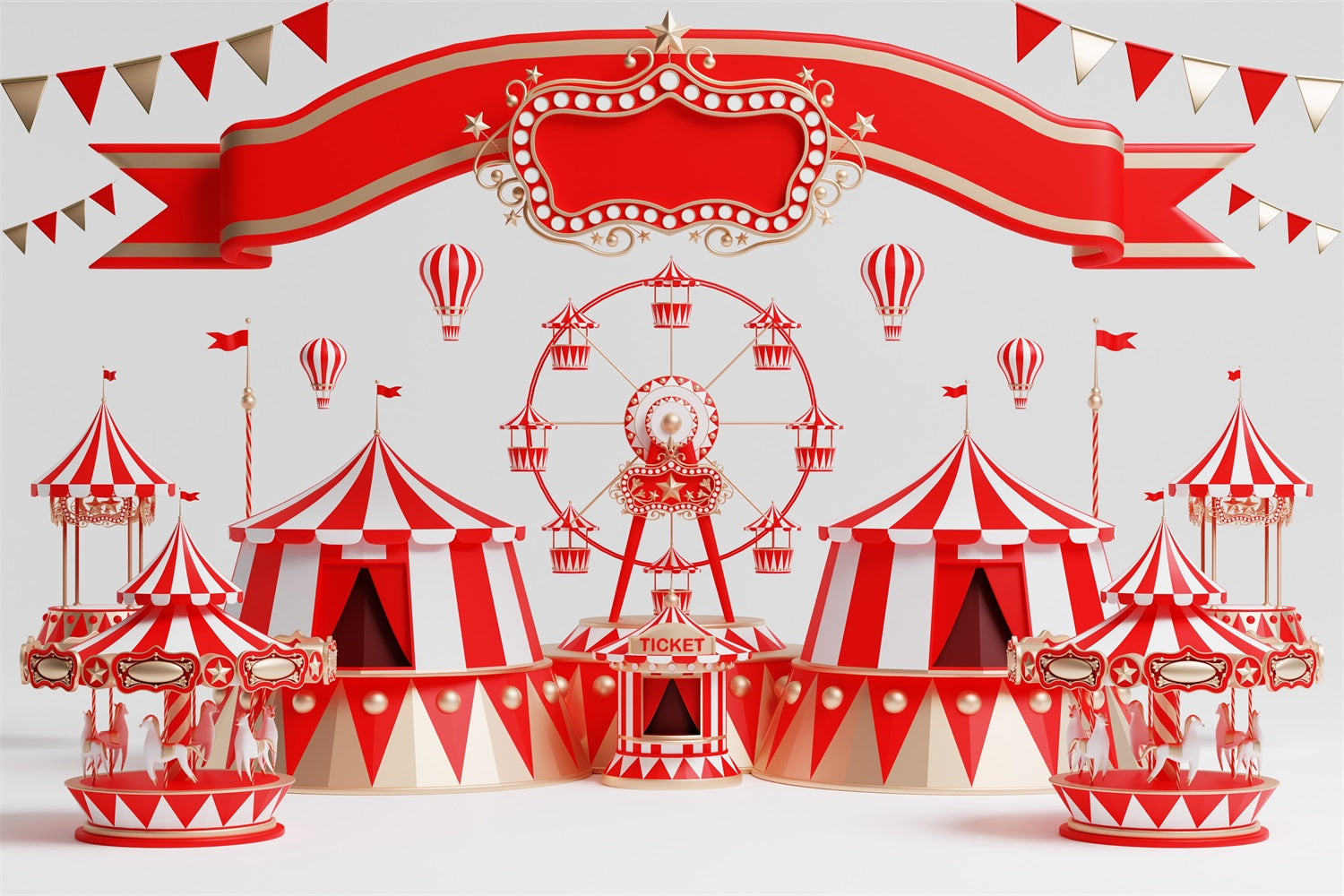 Carnival Photography Backdrop Red Tents Design Backdrop BRP1-193