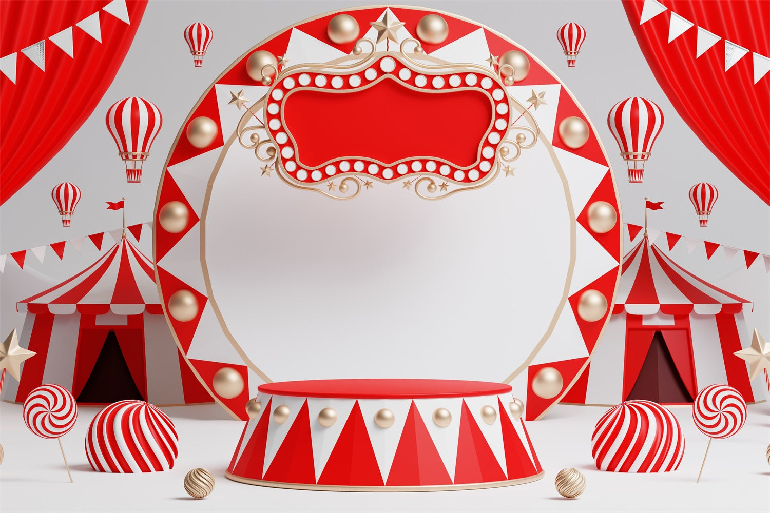 Carnival Party Backdrops Circus Tents Stage Backdrop BRP1-194