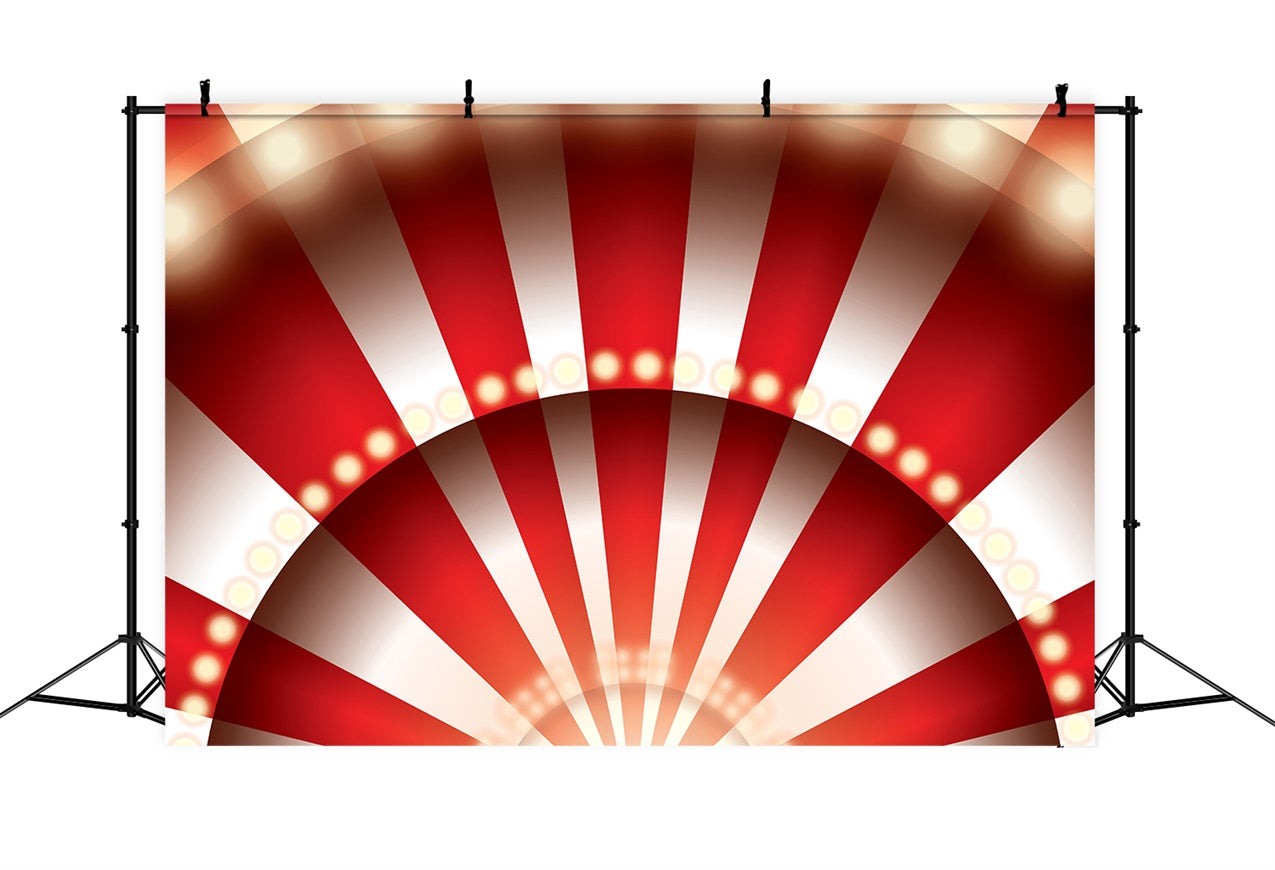 Carnival Theme Backdrop Circus Light Glow Red Striped Backdrop BRP1-197