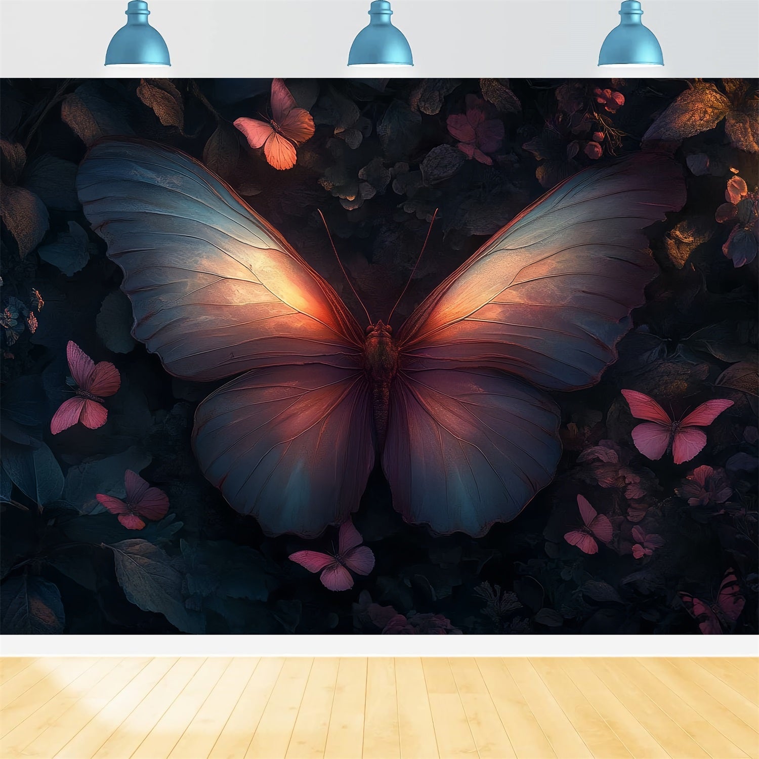 Spring Backdrop Ideas Mystical Butterfly Night Garden Backdrop BRP1-20