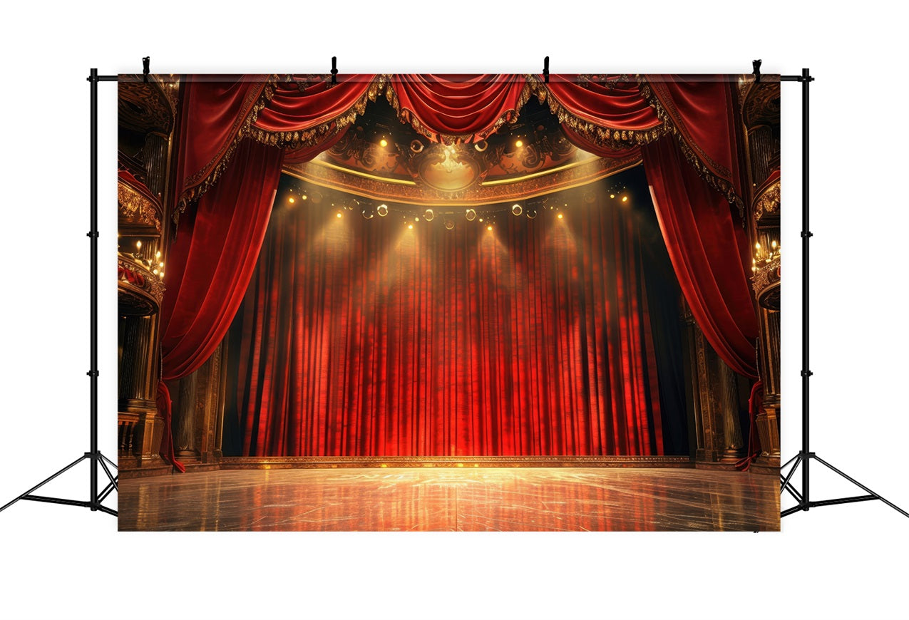 Carnival Party Backdrop Royal Red Curtain Stage Backdrop BRP1-200