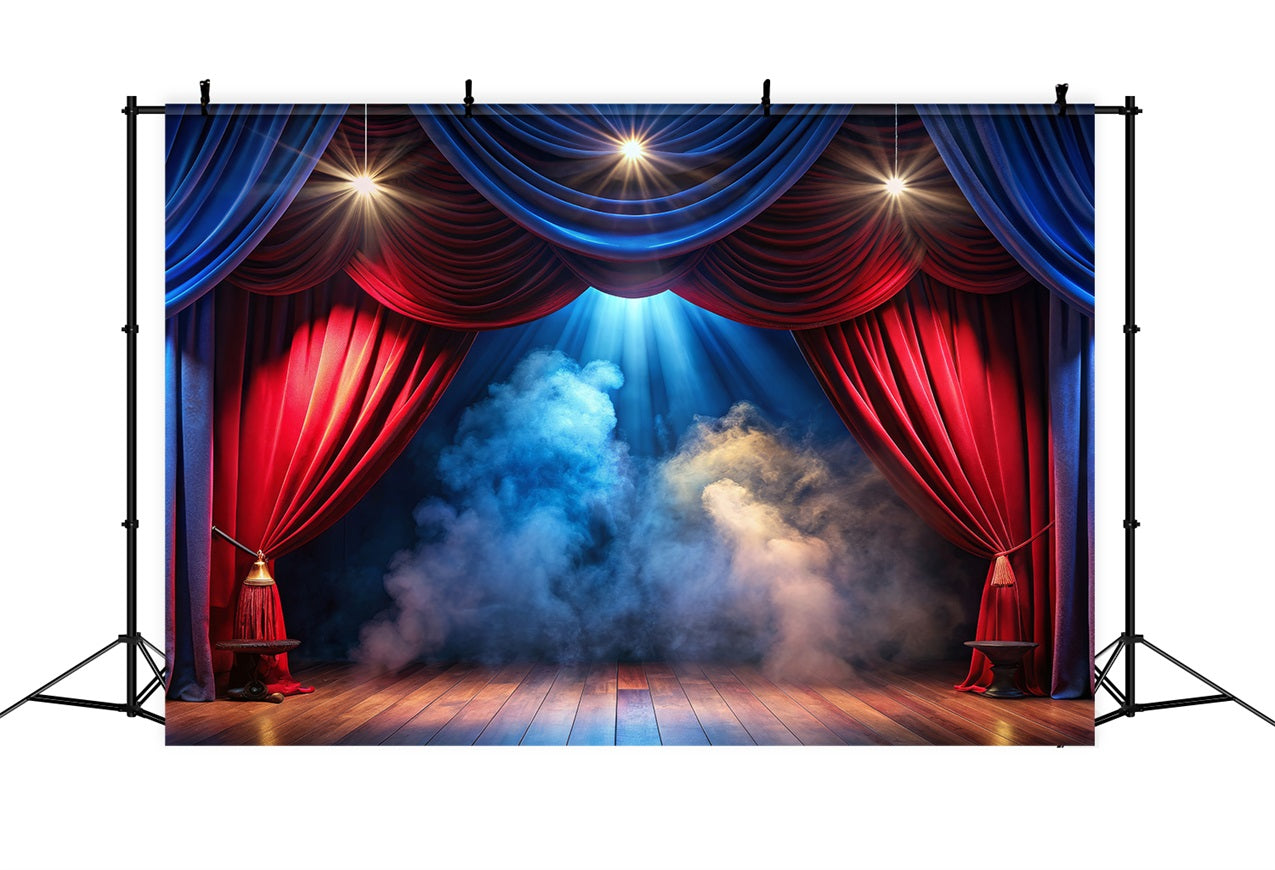 Carnival Photo Backdrops Stage Red Blue Curtain Backdrop BRP1-201