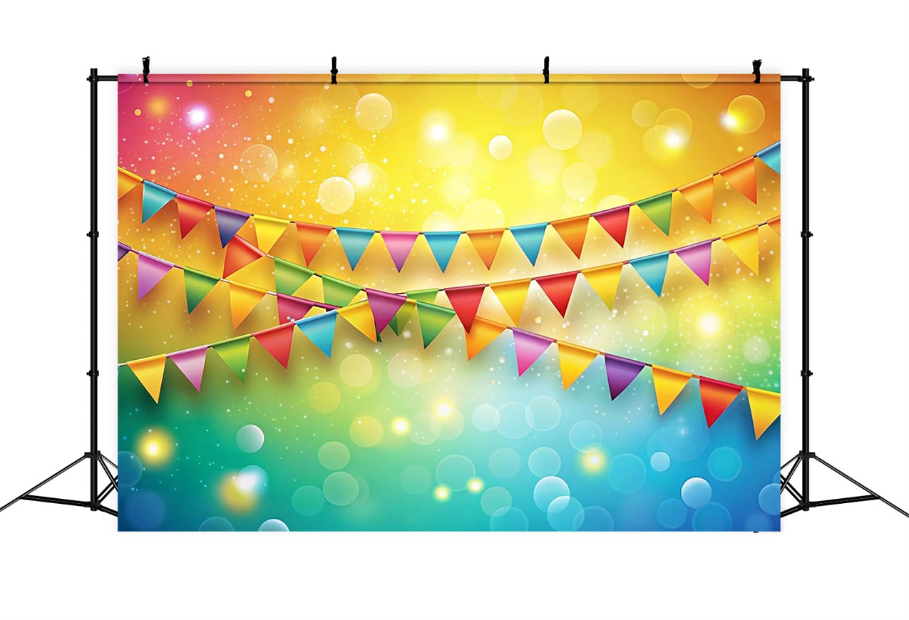 Carnival Backdrop Rainbow Pennant Garland Festival Backdrop BRP1-203