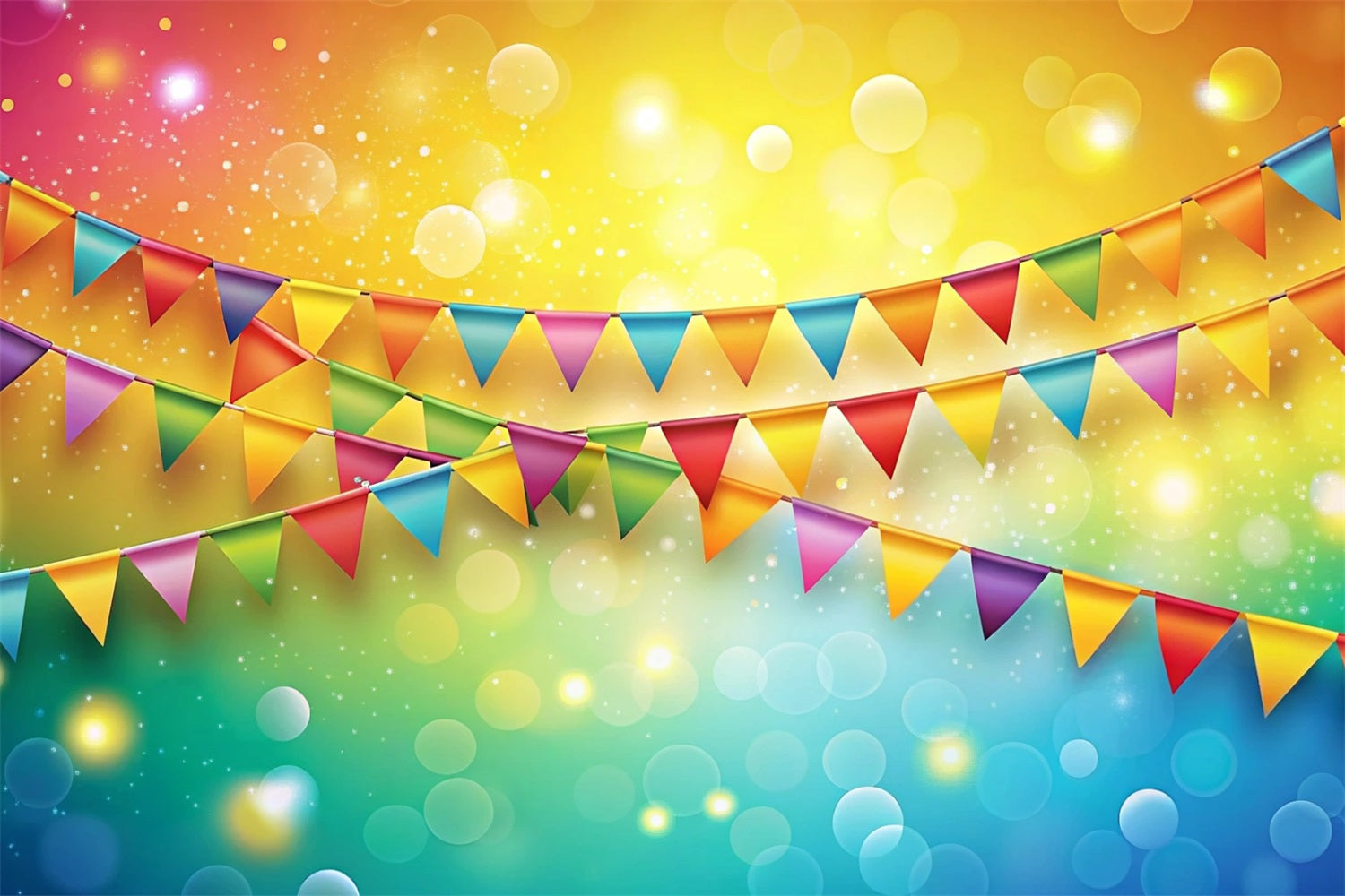 Carnival Backdrop Rainbow Pennant Garland Festival Backdrop BRP1-203