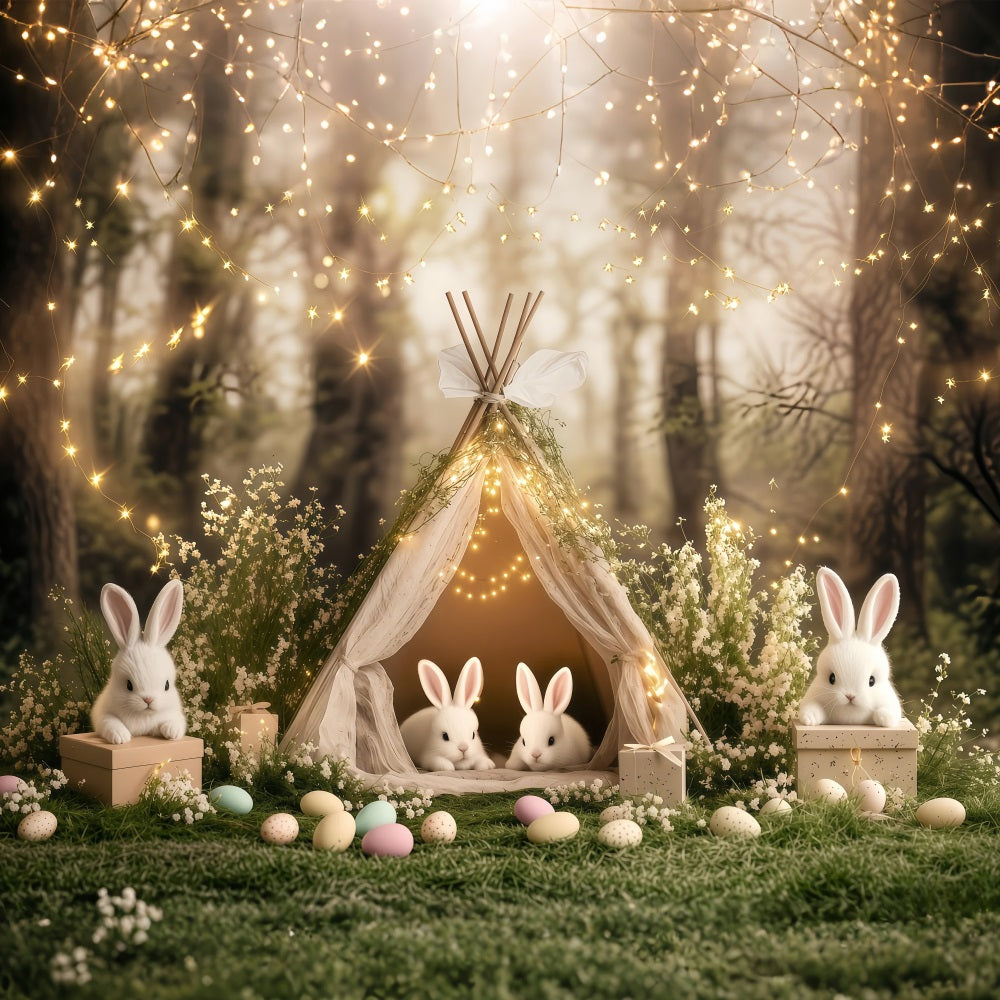 Easter Backdrop Glowing Tent Bunny Forest Backdrop BRP1-218