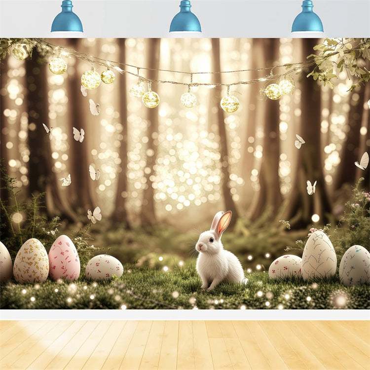 Easter Photo Backdrop Dreamy Bunny Sparkling Forest Backdrop BRP1-219