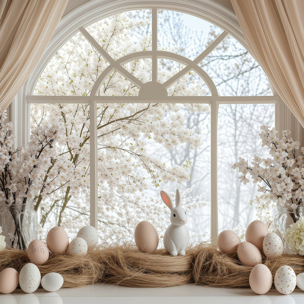 Easter Backdrops Photography Dreamy Spring Window Bunny Backdrop BRP1-222