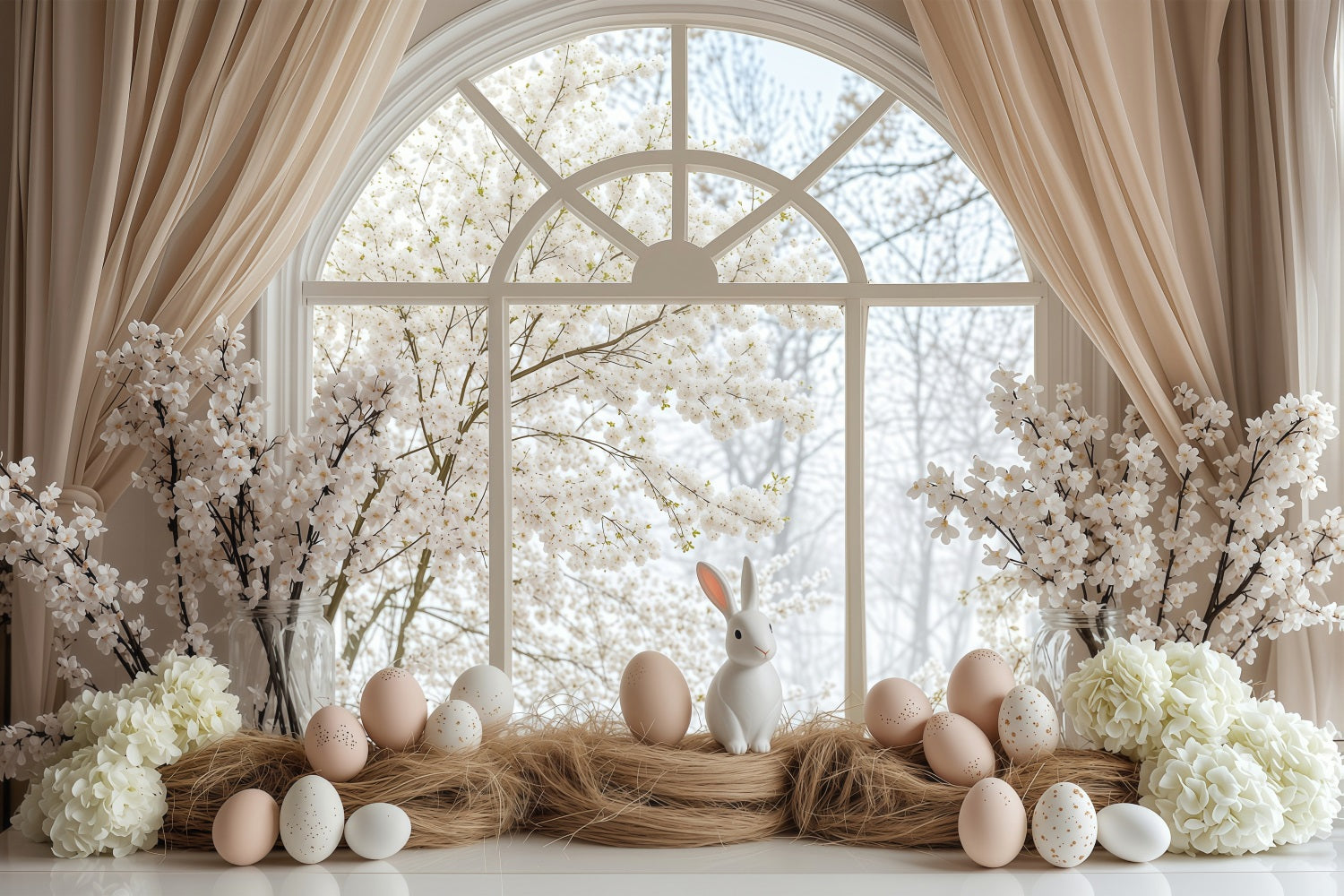 Easter Backdrops Photography Dreamy Spring Window Bunny Backdrop BRP1-222