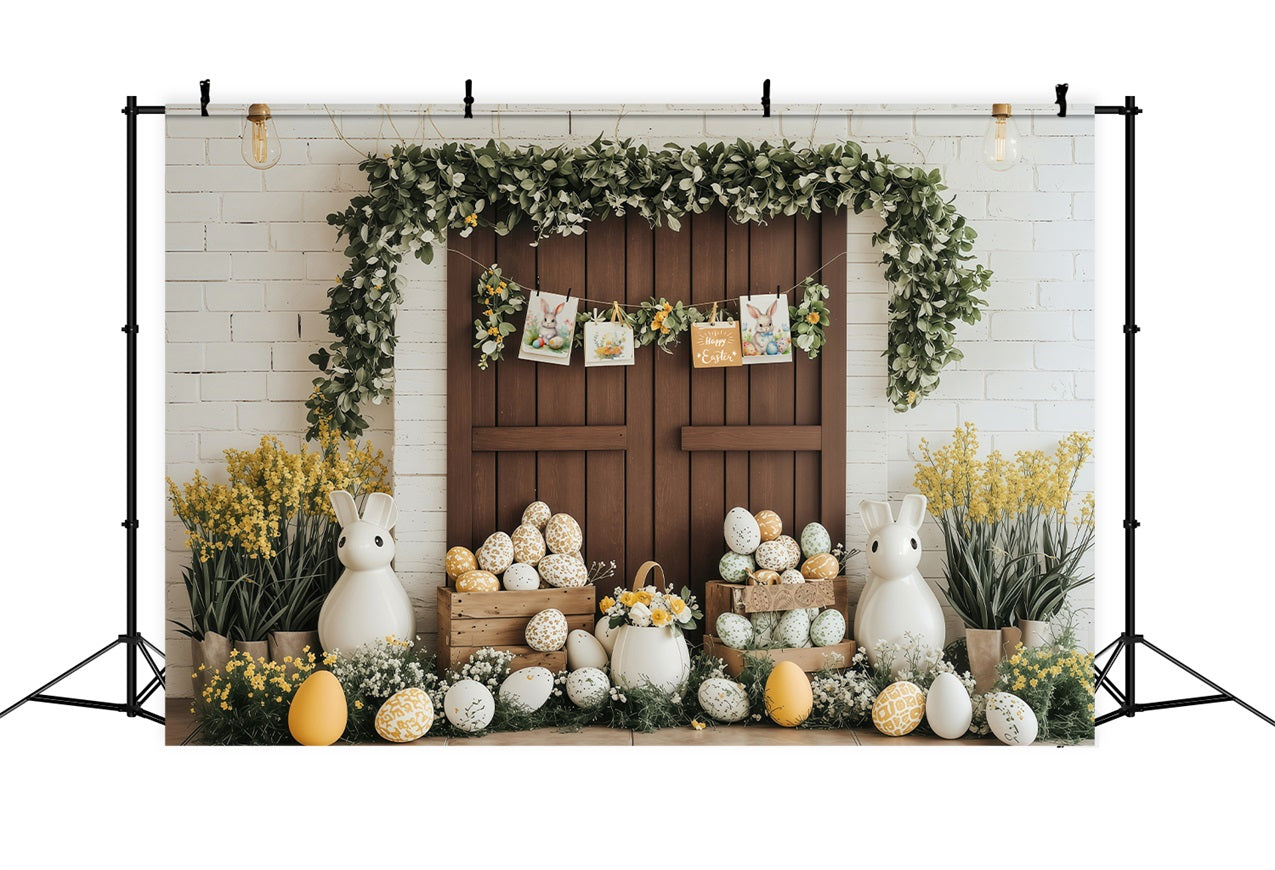 Backdrop Easter Spring Greenery Bunny Easter Decor Backdrop BRP1-228