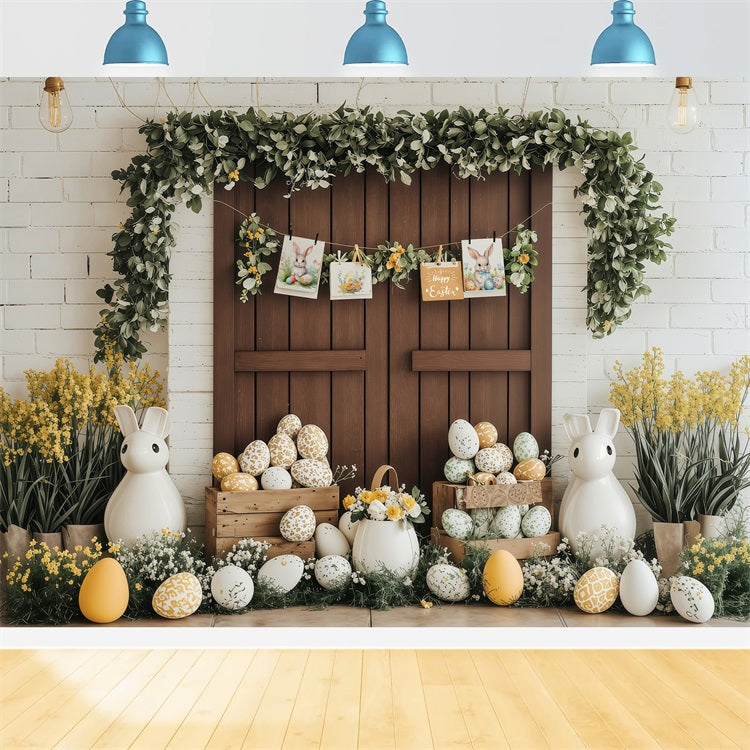 Backdrop Easter Spring Greenery Bunny Easter Decor Backdrop BRP1-228