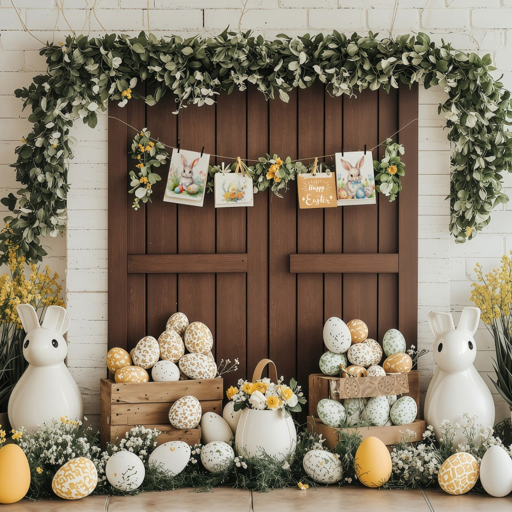 Backdrop Easter Spring Greenery Bunny Easter Decor Backdrop BRP1-228