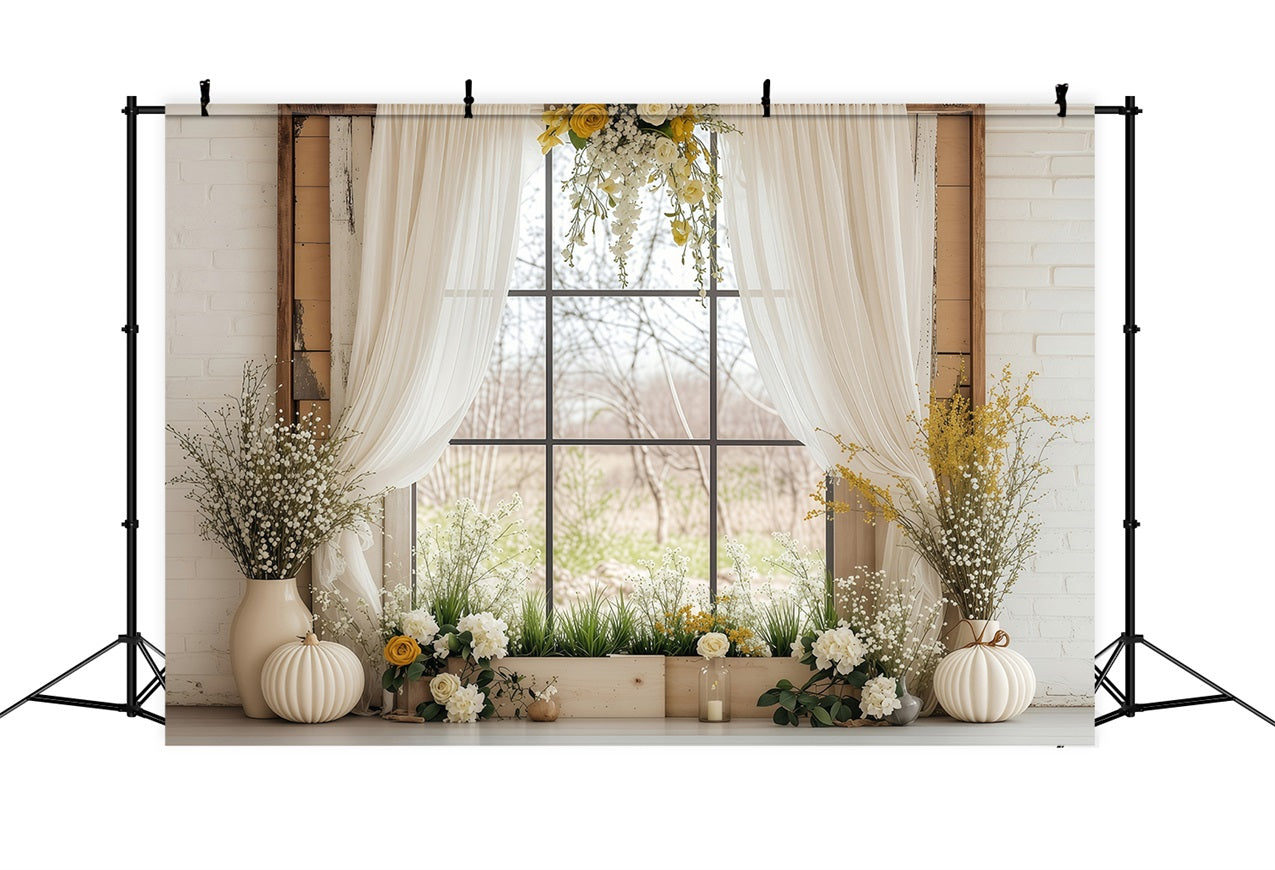 Easter Photoshoot Backdrop Spring Window Blooming Backdrop BRP1-230