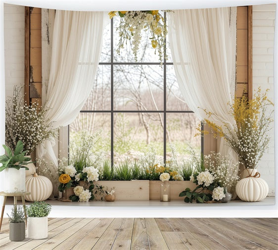 Easter Photoshoot Backdrop Spring Window Blooming Backdrop BRP1-230