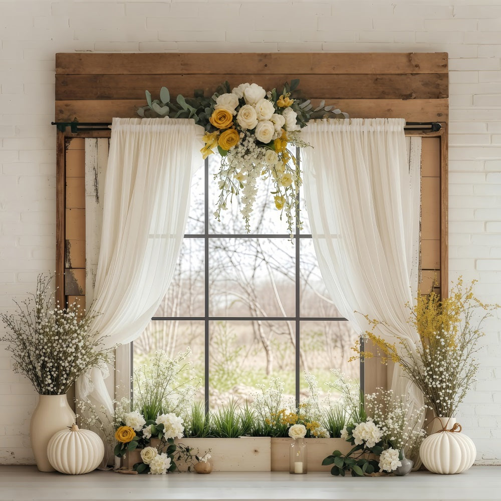 Easter Photoshoot Backdrop Spring Window Blooming Backdrop BRP1-230