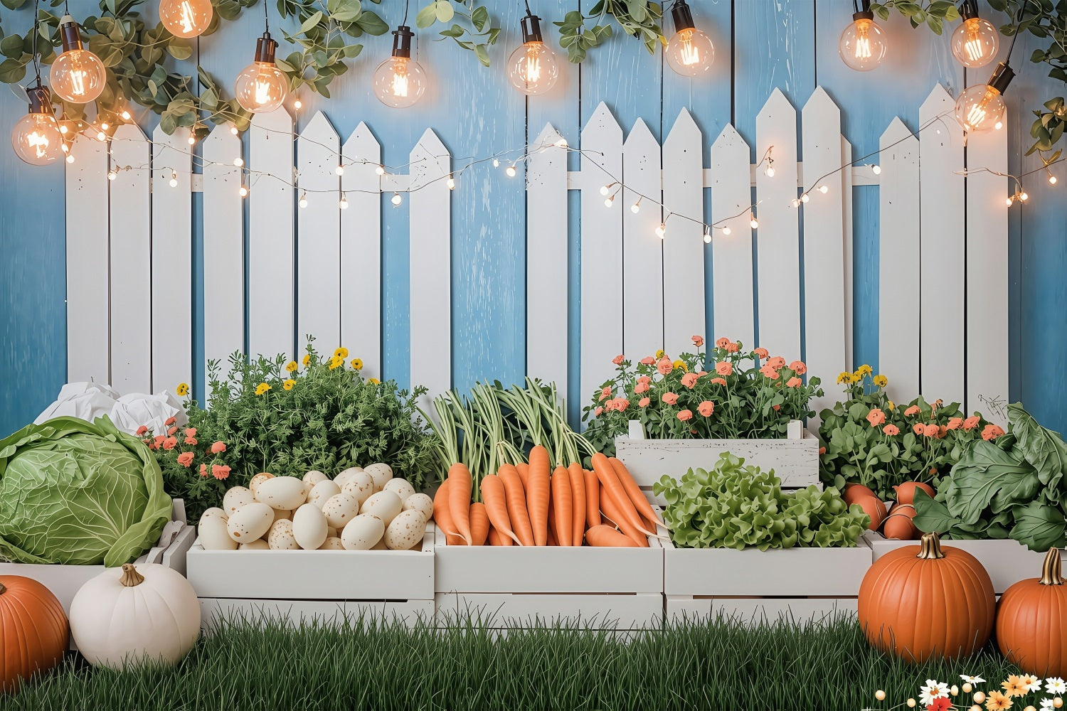 Photo Backdrops For Easter Fresh Produce Bunny Haven Backdrop BRP1-231