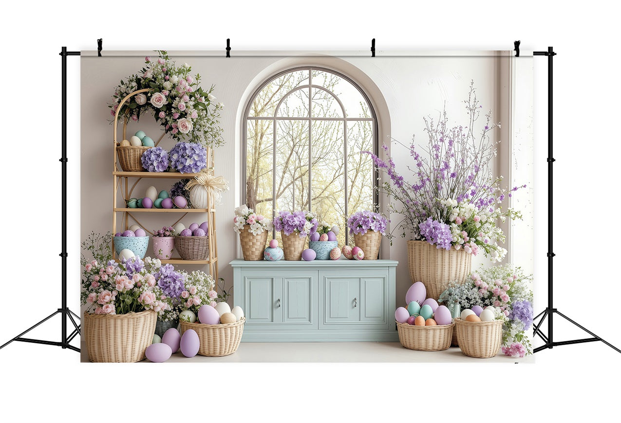 Photography Backdrop Easter Springtime Lavender Egg Display Backdrop BRP1-232