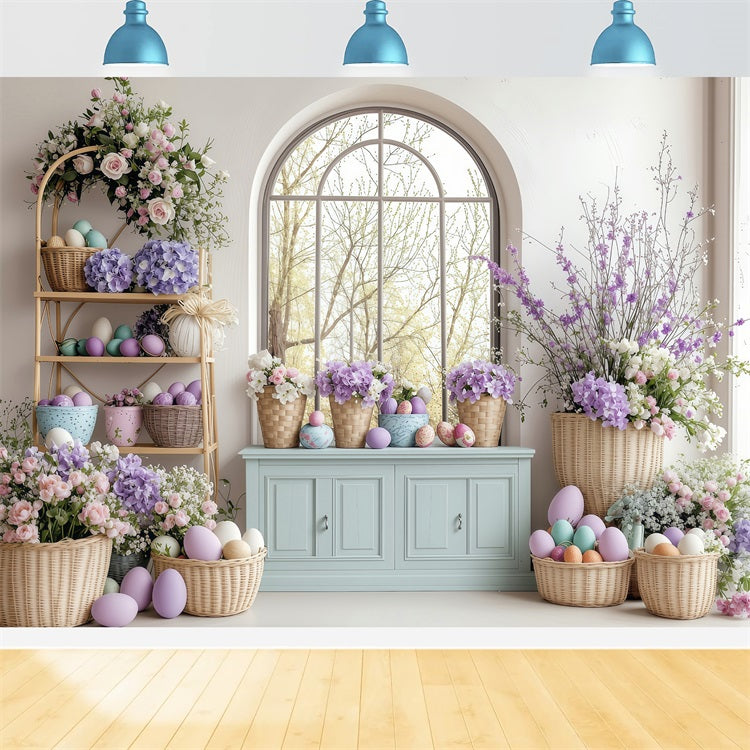 Photography Backdrop Easter Springtime Lavender Egg Display Backdrop BRP1-232