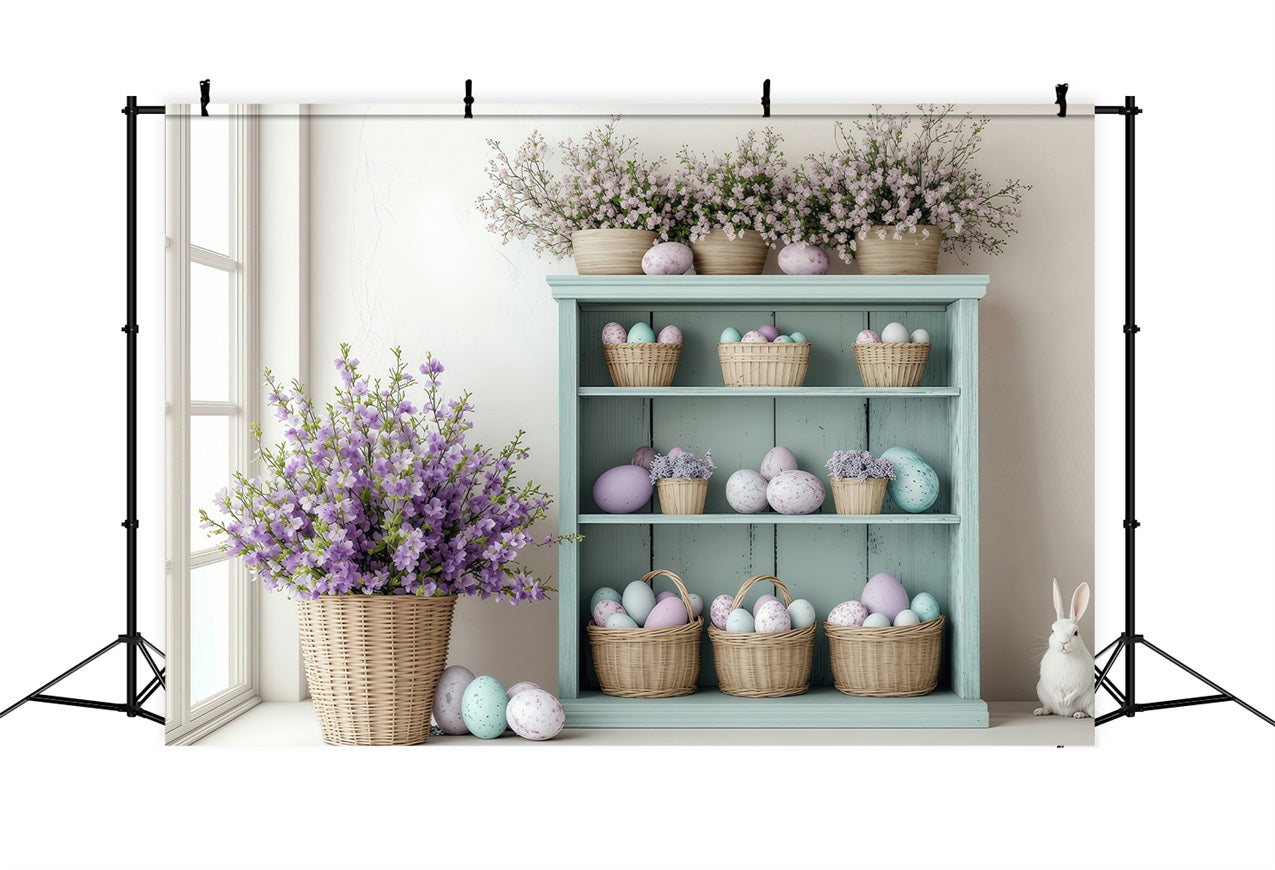 Backdrop For Easter Rustic Corner Bunny Eggs Backdrop BRP1-233