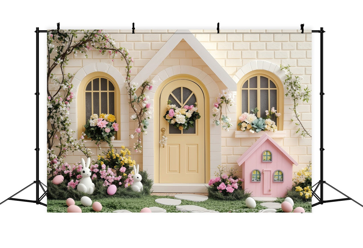 Easter Backdrop Pictures Sunny Yellow Door Wonderland Backdrop BRP1-239