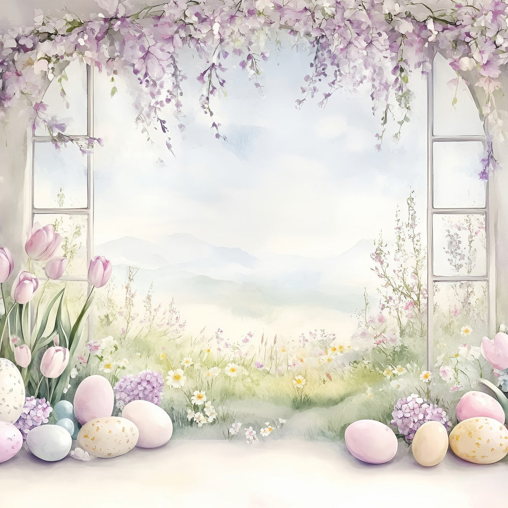 Photo Shoot Easter Backdrop Pastel Tulip Egg Backdrop BRP1-241